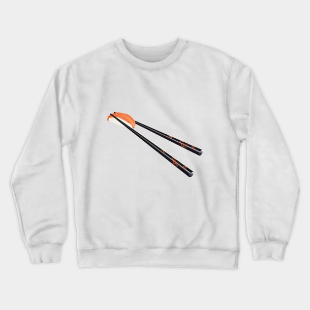 Chopsticks with Salmon Nigiri Crewneck Sweatshirt by SWON Design